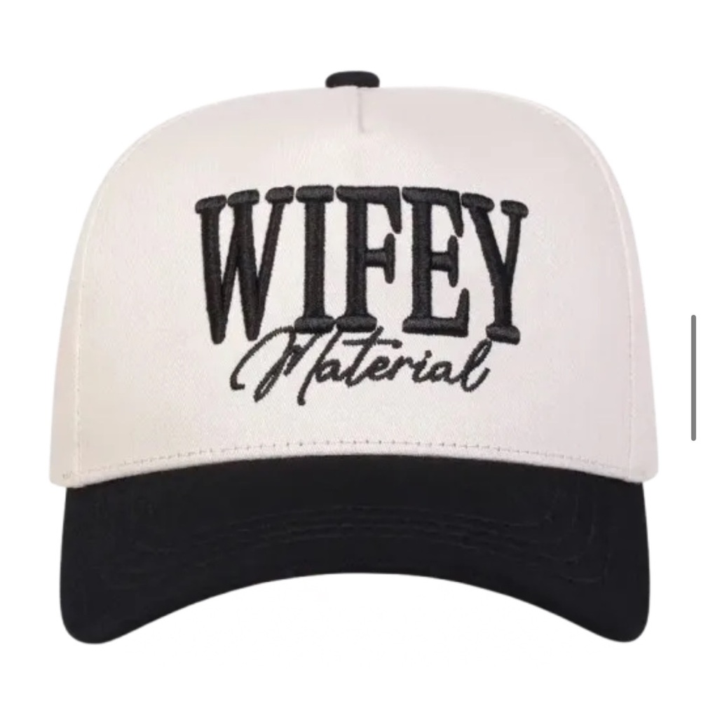 Wifey Material Black and White Cap